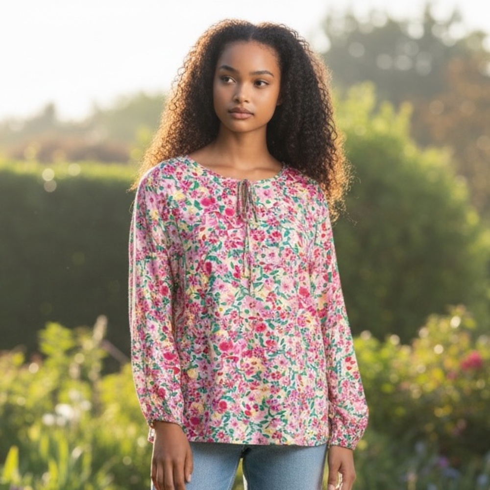 Emily Daniels Floral Long Sleeve Blouse